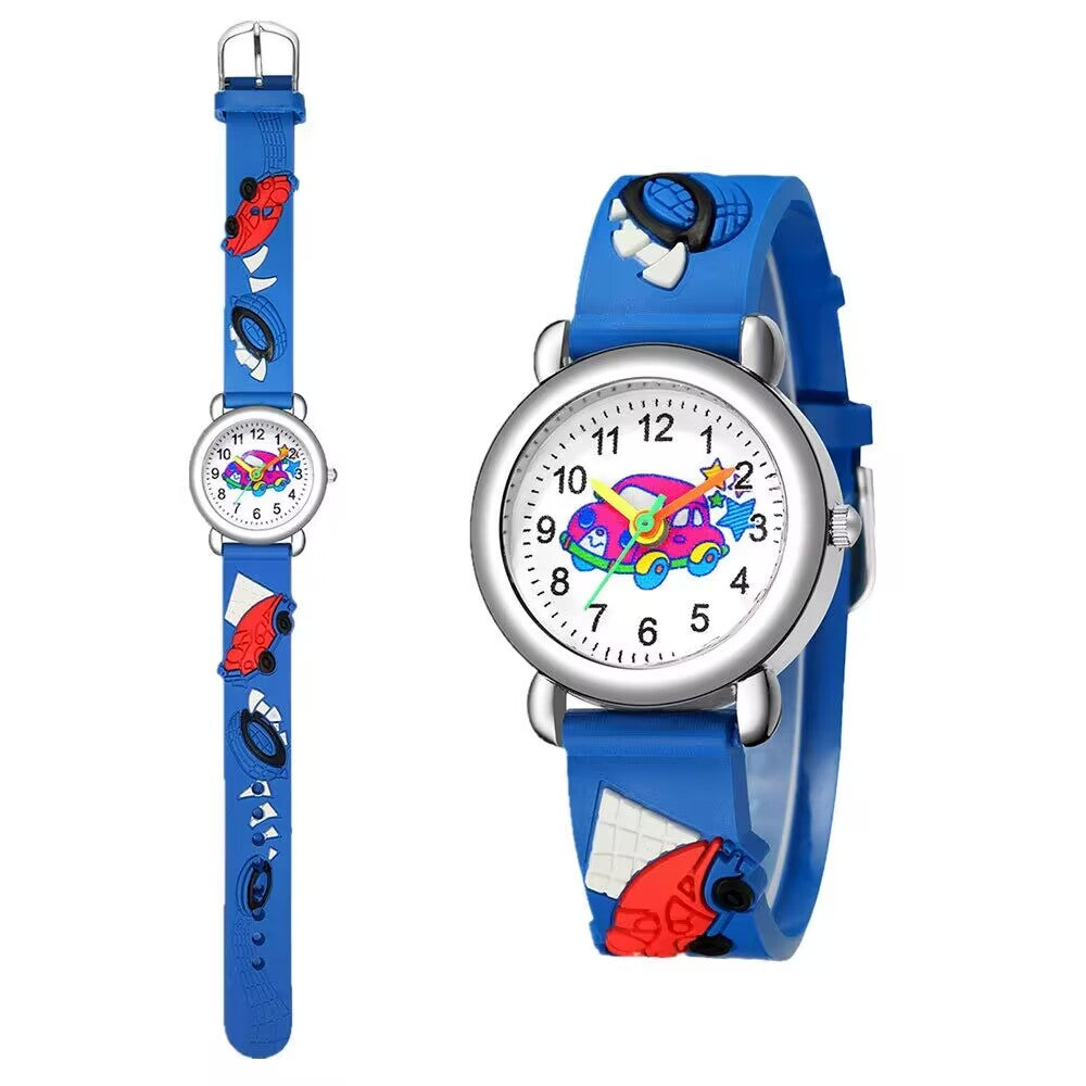 Boys Cartoon Car Quartz Watch Rubber Sports Children's Accessories