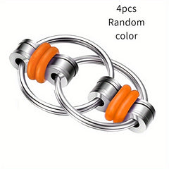 Metal Fidget Spinner Toy with Twisted Chain and Golden Rotating