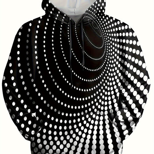 3D Dots Hoodie For Men with Kangaroo Pocket