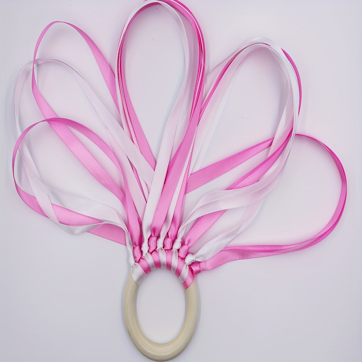 Wooden Ribbon Ring Toy Circle Toy With Bells For Kids
