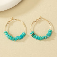 Red Coral Acrylic Round Earrings 14K Plated
