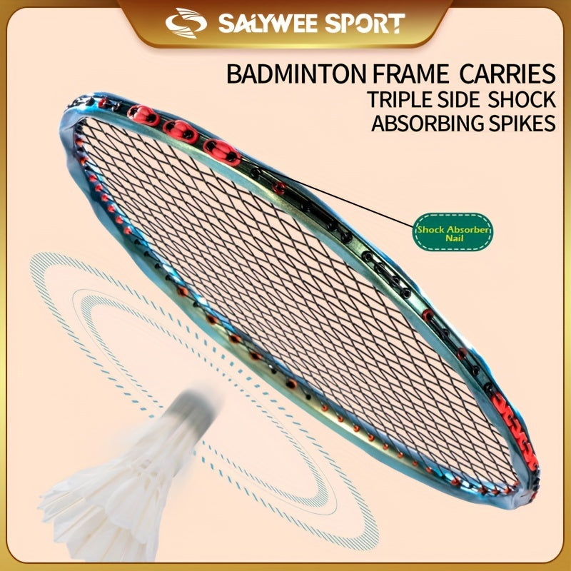 2pcs Carbon Fiber Badminton Rackets Gift Set