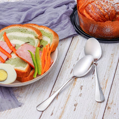 6pcs Stainless Steel Meal Spoon Soup Spoon Coffee Spoon Dessert Spoon Tea Spoon