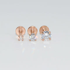 3PCS Mixed Size Opal Zircon Labret Stud Ear Piercing Jewelry