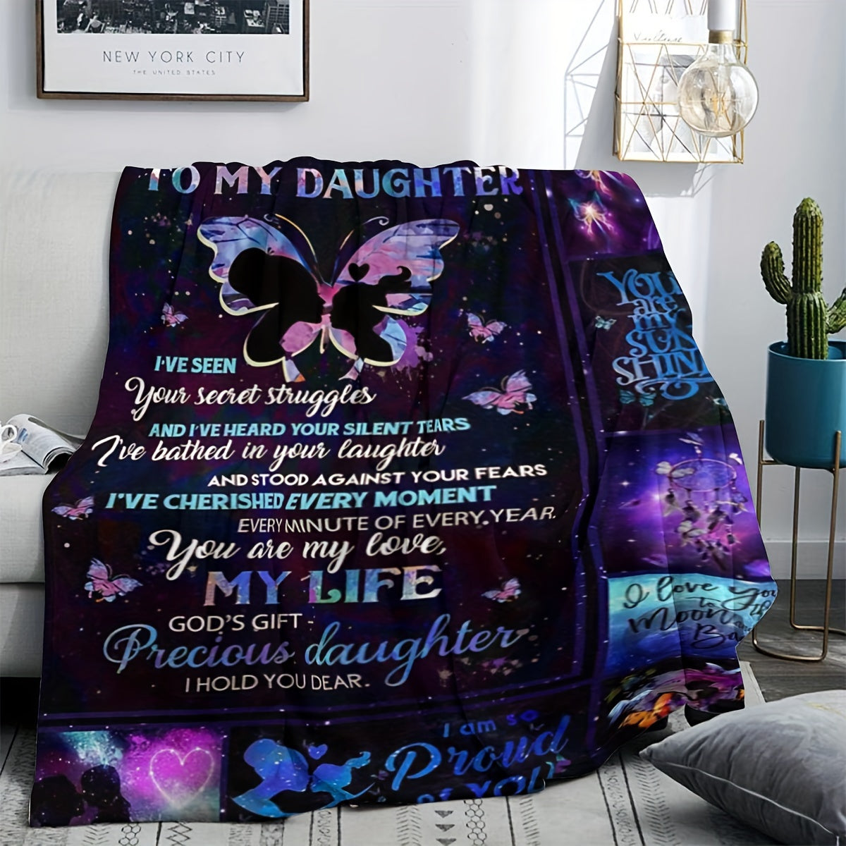 To My Daughter Print Throw Blanket - Gift For Daughter