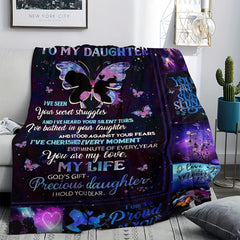 To My Daughter Print Throw Blanket - Gift For Daughter