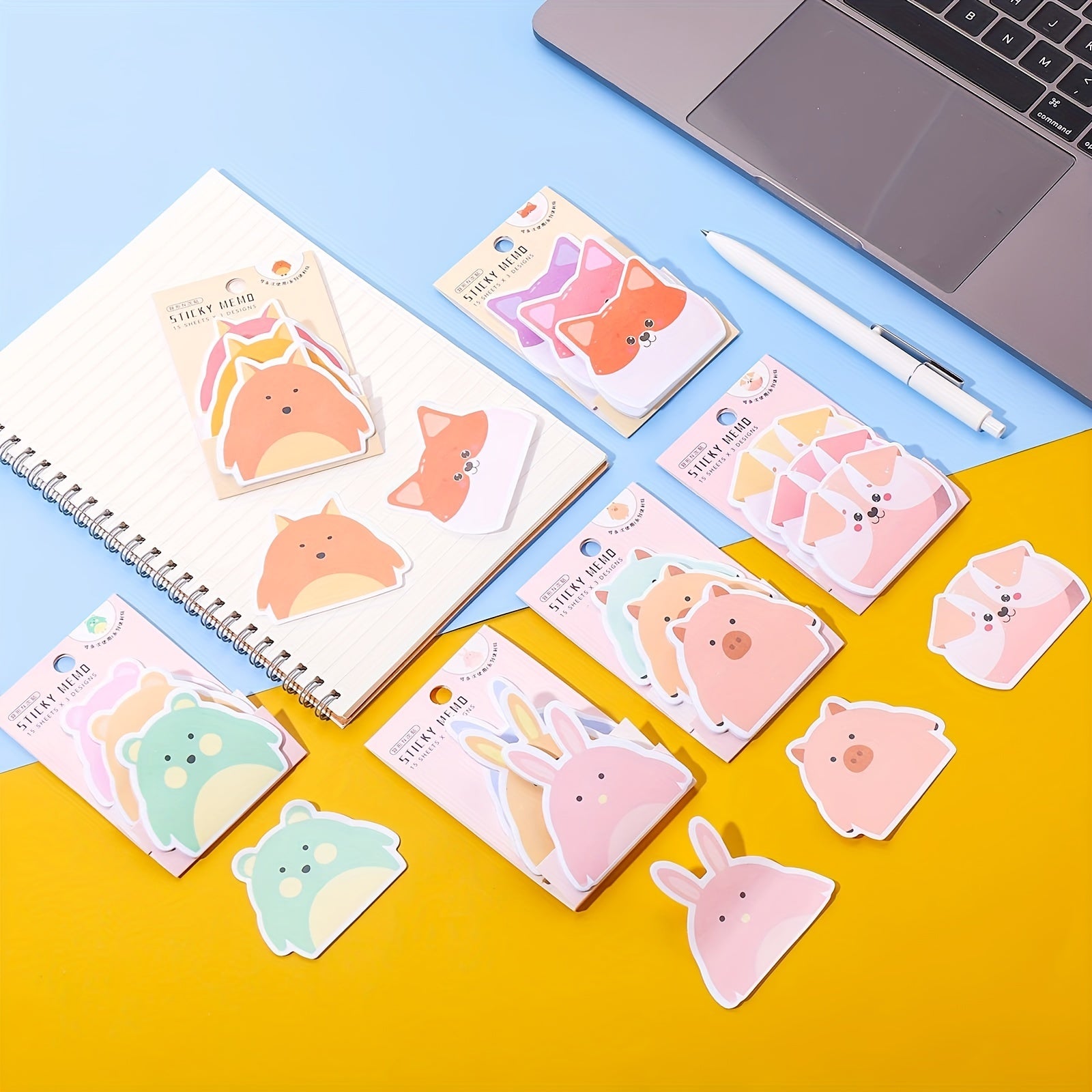 Cartoon Animal Pattern Sticker Office Label Memo