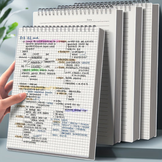 A5 Grid Lined Notebook Softcover Red Journal