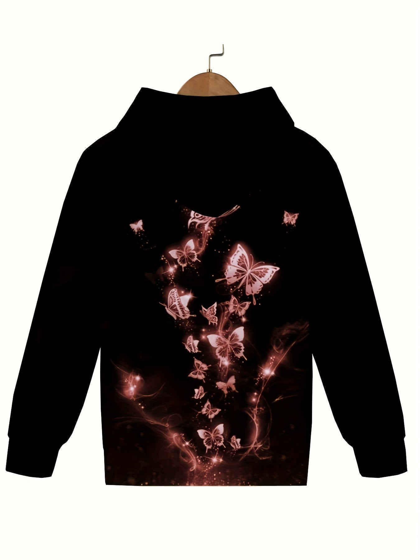 3D Butterfly Graphic Hooded Sweatshirt for Girls and Boys