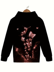 3D Butterfly Graphic Hooded Sweatshirt for Girls and Boys