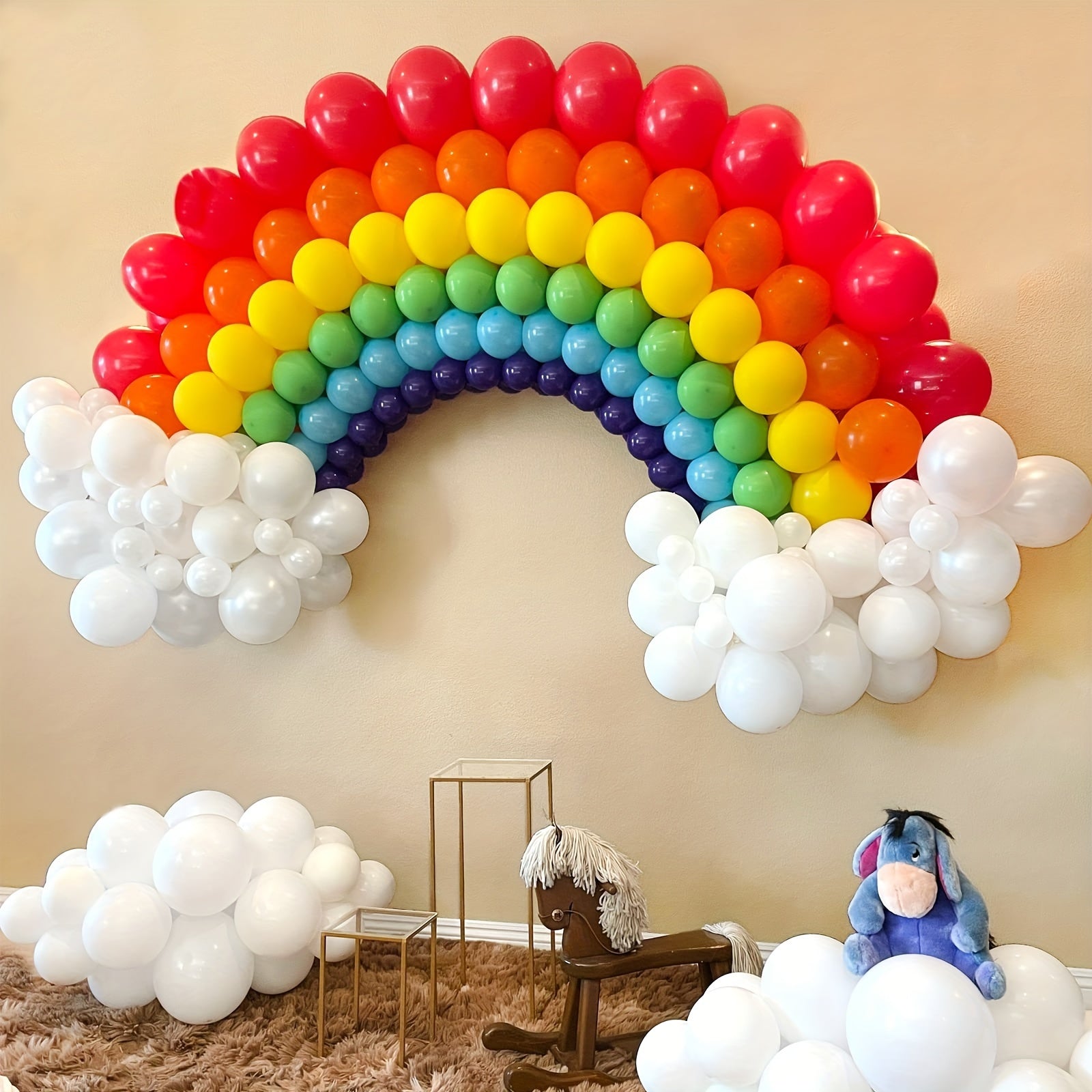 129pcs Rainbow Balloon Arch Kit for Birthday House Themed Decor