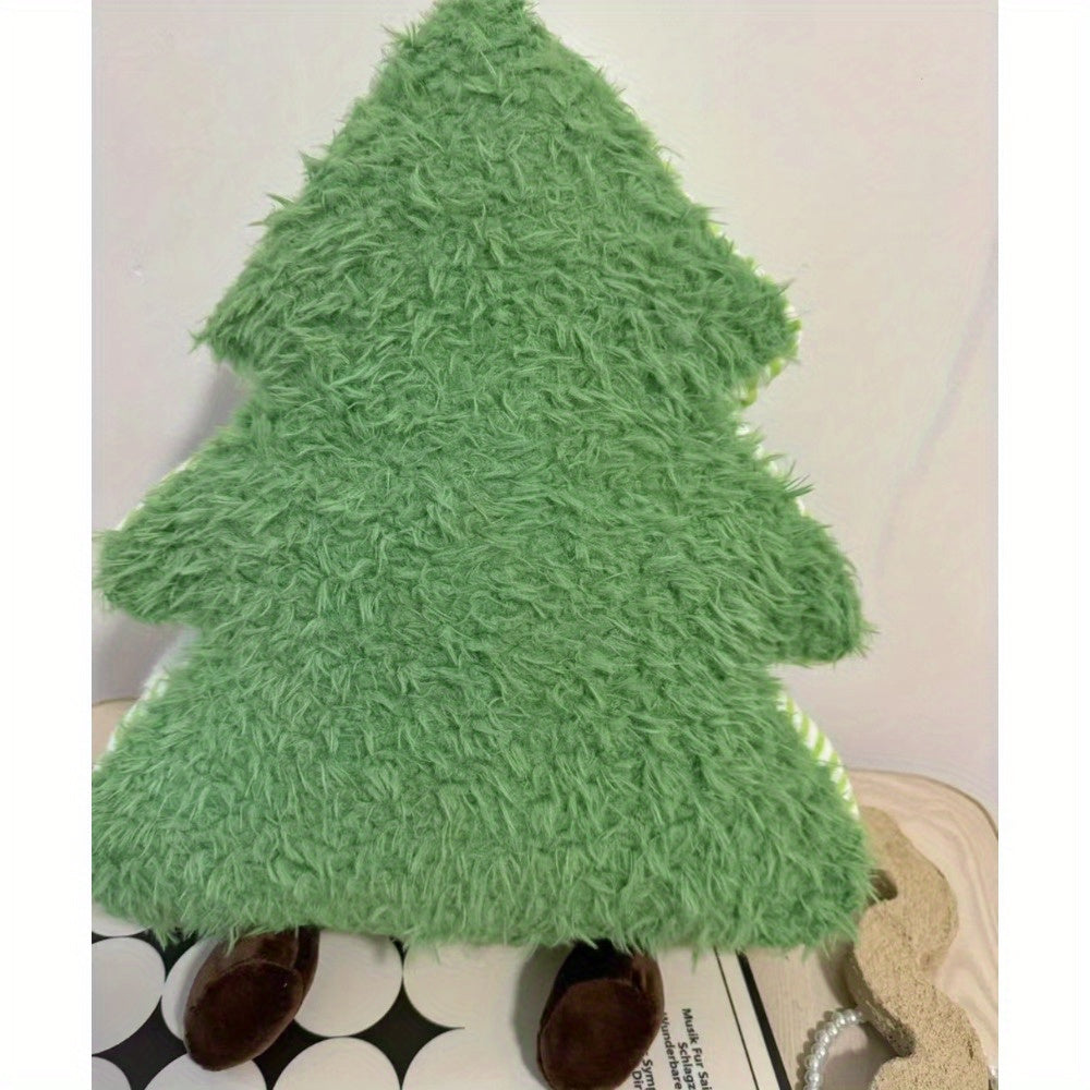 Christmas Tree Plush Doll Soft Toy Smiling Face Grass Green Xmas Decoration