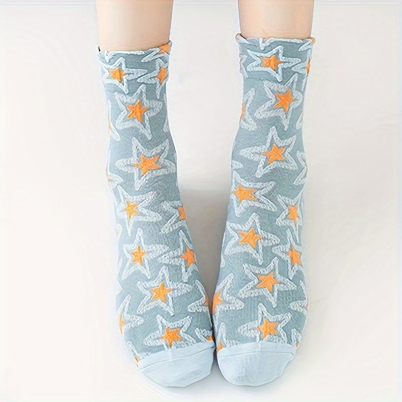 5 Pairs Star Print Socks Women's Stockings