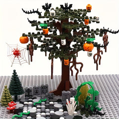 Halloween Building Blocks Set with Tomb Bat Spider & Pumpkin DIY Model Kit