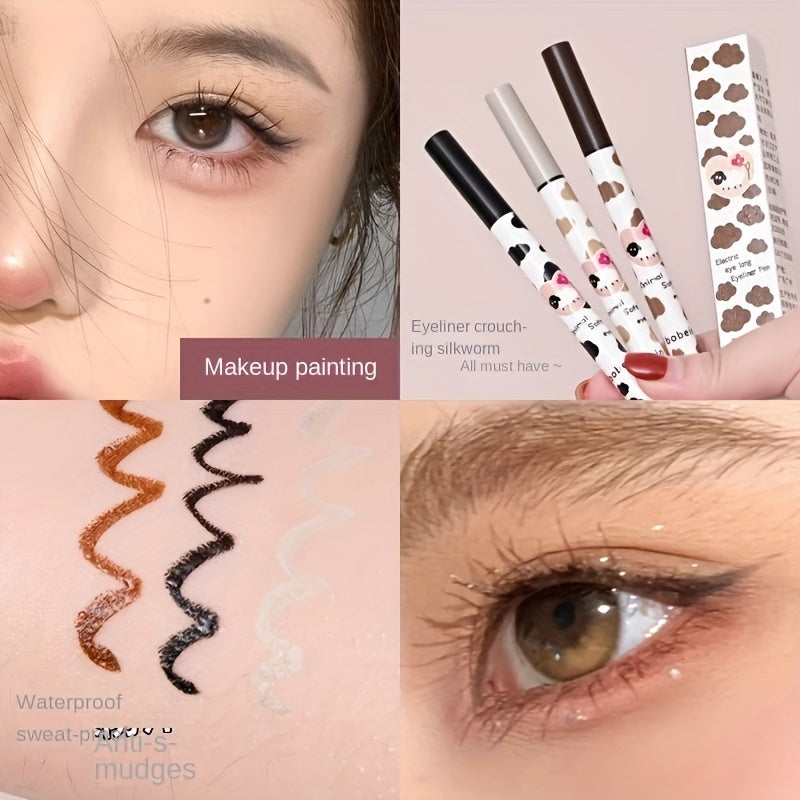 3 Colors Eyeliner Eyelid Pen Colorful Waterproof Smudge Proof Ultra Fine