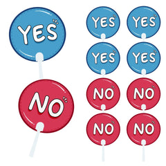 5pcs Double Sided YES NO Hand Sign Cards Classroom Teaching Aids Assorted