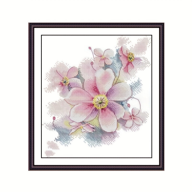 Peach Blossom Embroidery Starter Kit Cross Stitch DIY Handwork