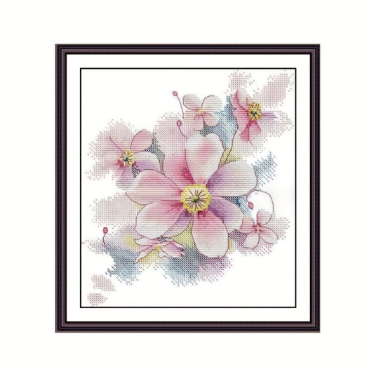 Peach Blossom Embroidery Starter Kit Cross Stitch DIY Handwork