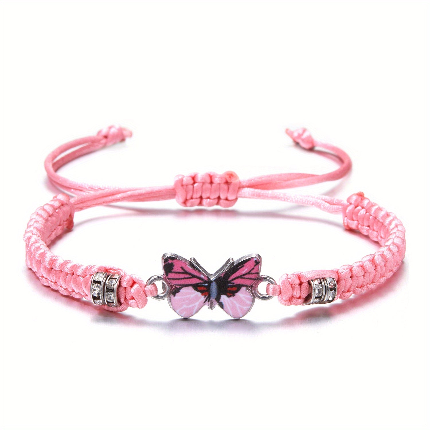 Butterfly Charm Rhinestones Adjustable Bracelet Boho Style
