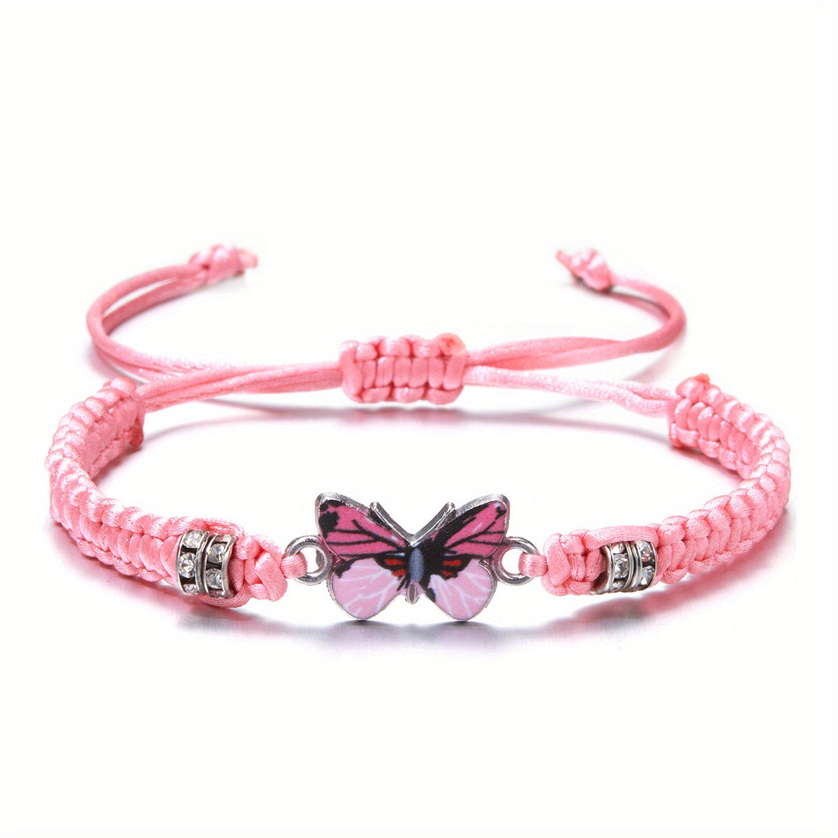 Butterfly Charm Rhinestones Adjustable Bracelet Boho Style