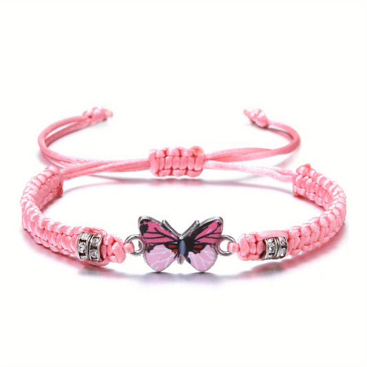 Butterfly Charm Rhinestones Adjustable Bracelet Boho Style