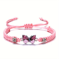 Butterfly Charm Rhinestones Adjustable Bracelet Boho Style