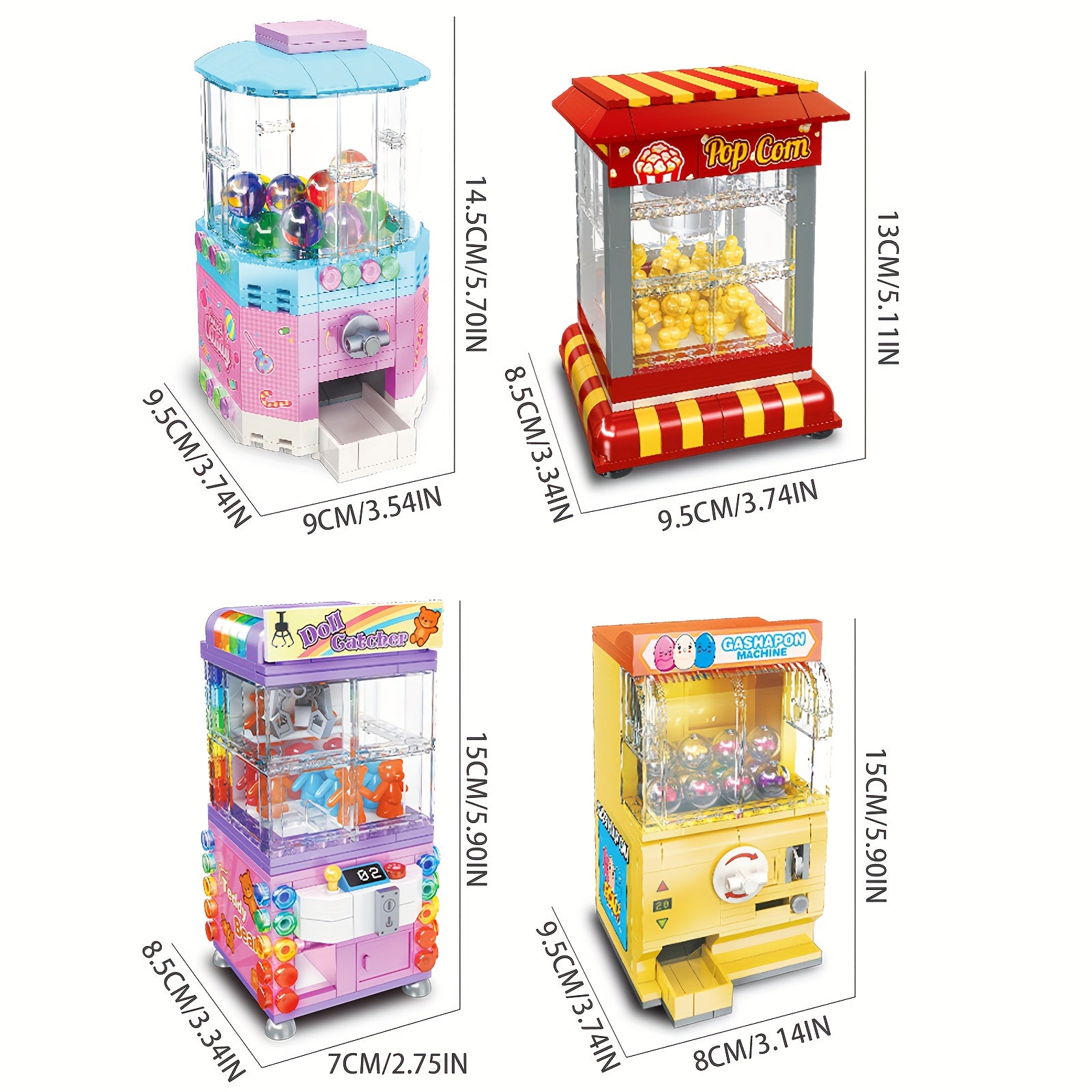 270pcs Candy Popcorn & Twist Egg Machine Building Blocks Toy