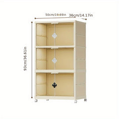 Foldable Storage Cabinet Plastic Snack Storage Household Shelf