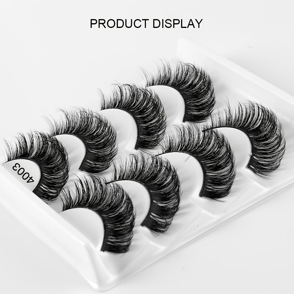 4 Pairs Fluffy Natural Volume Eyelashes Daily Party Makeup