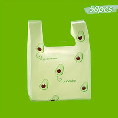 50pcs Disposable Vest Bag Shopping Bag Plastic Tote Bag Shop Packaging Bag