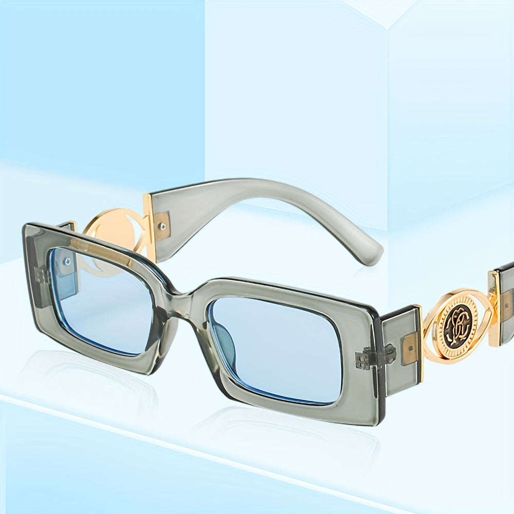 Y2K Rectangle Sunglasses Retro UV400 Sun Shades for Vacation Travel