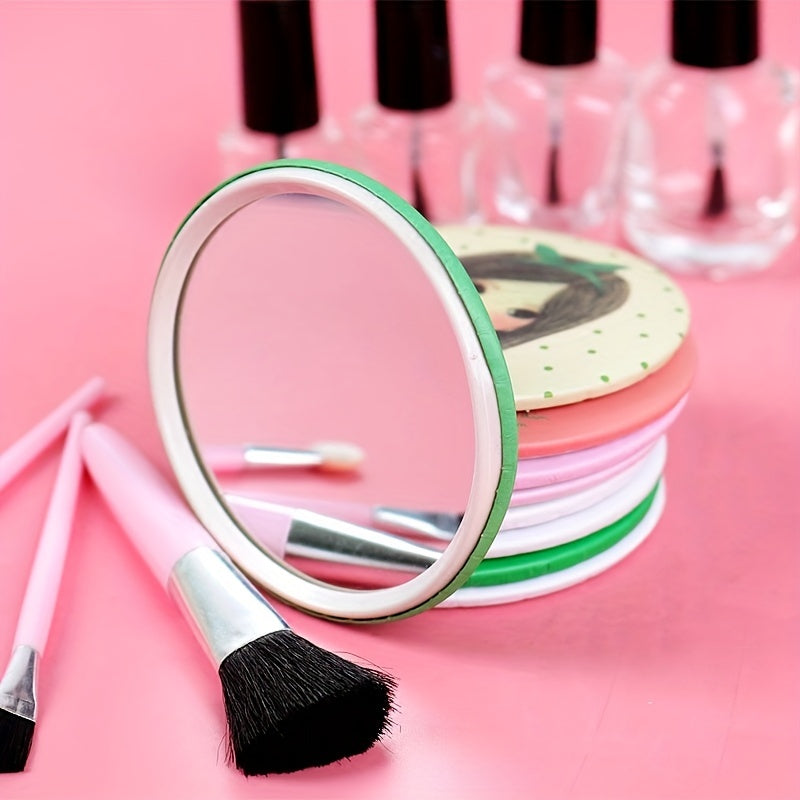 Small Round Cosmetic Mirror for Travel, Handheld Vanity Mirror