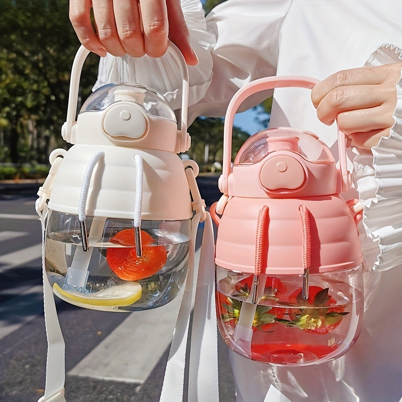 1500ml Bear Shaped Water Cup Lightweight Large Capacity Straw Cup
