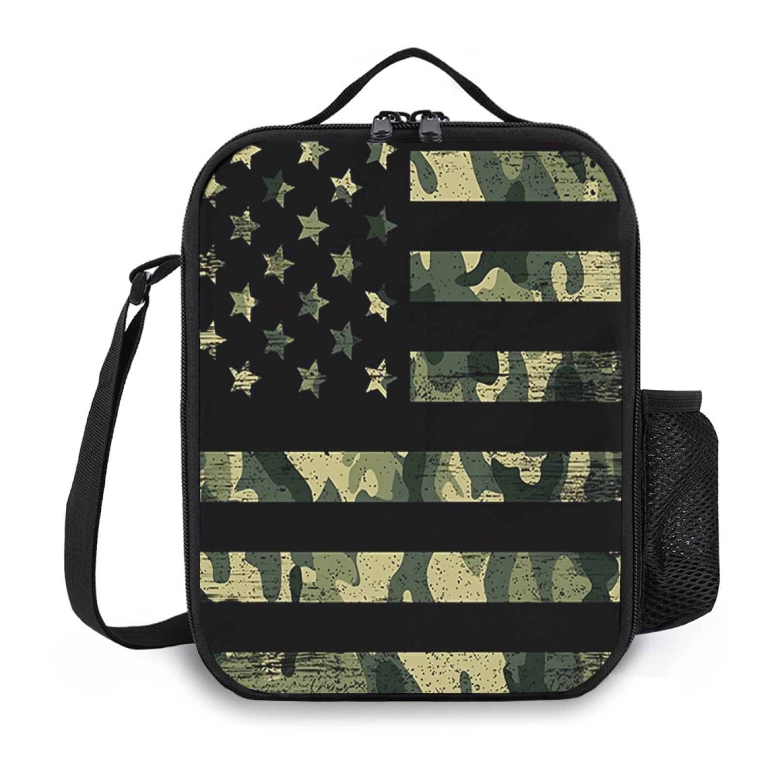Camouflage American Flag Lunch Bag