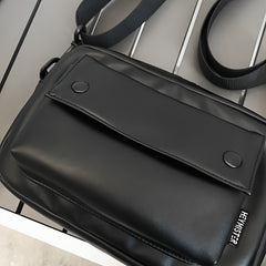 Men's Solid Crossbody Bag with Zipper