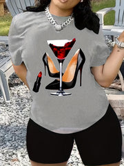  Casual 2 Piece Set Women Tee & Biker Shorts