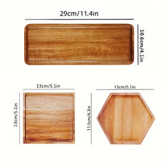 Portable Walnut Wooden Serving Tray for Home Decor & Kitchen