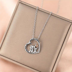 Heart Shaped Elephant Necklace Animal Lady Romantic Confession Gift