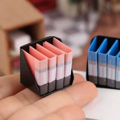 Mini Pink Document Folders for Dollhouse Office Supplies