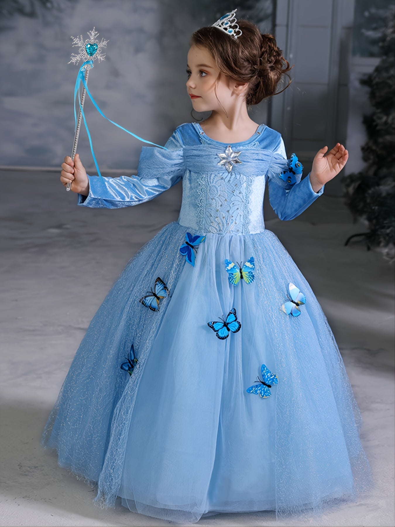 8pcs Butterfly Princess Dress Costume for Girls with Accessories