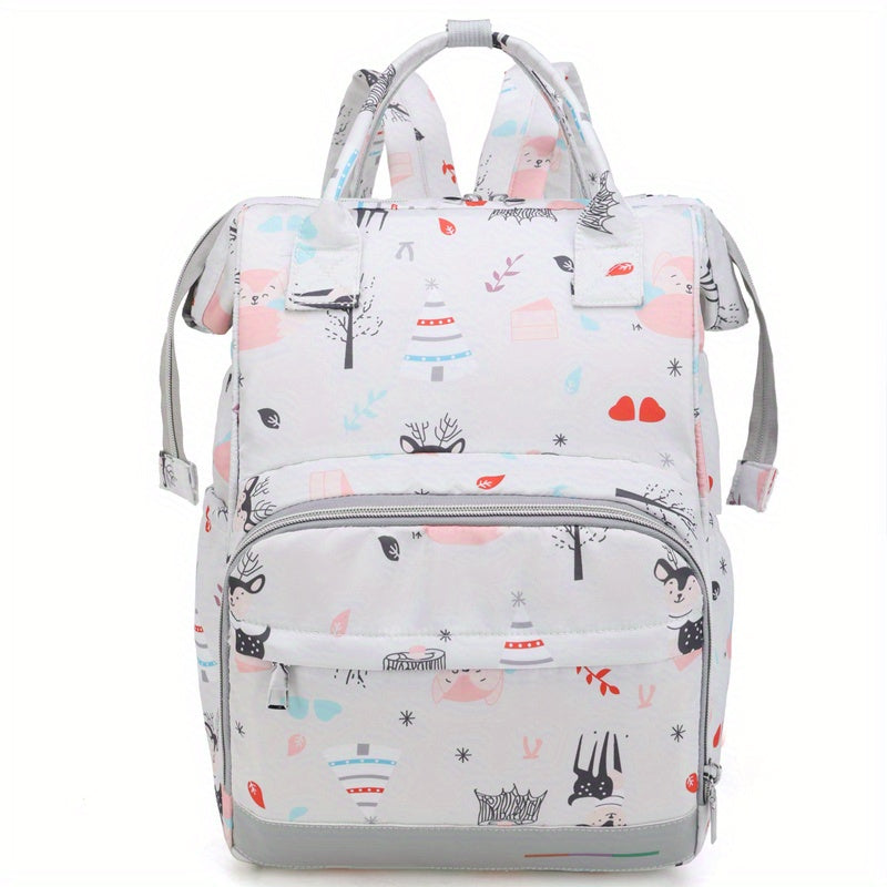 Stylish Mother Baby Backpack Independent Bottle Storage Insulated Large Capacity