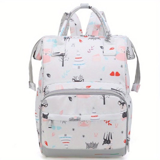 Stylish Mother Baby Backpack Independent Bottle Storage Insulated Large Capacity