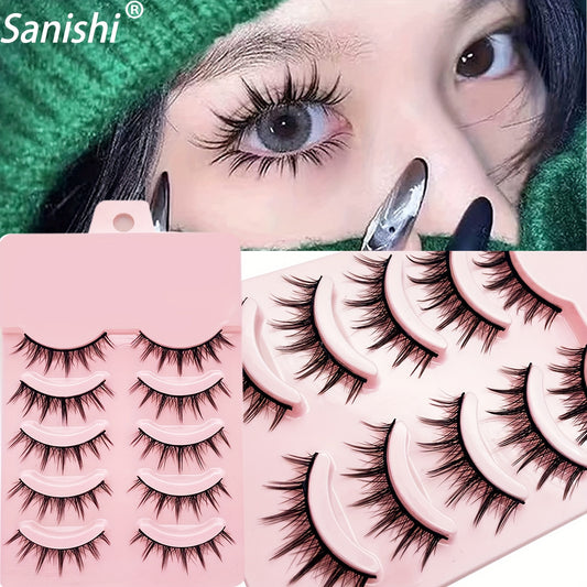 5 Pairs Manga Eyelashes Thick Natural Extensions Cosplay Anime Makeup Tool