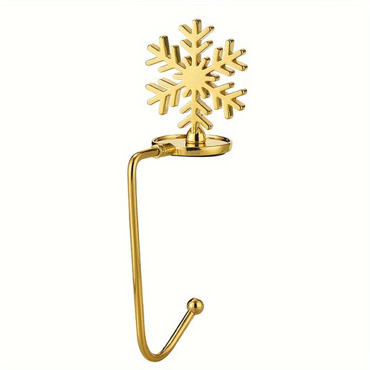 Golden Christmas Fireplace Socks Hook Snowflake Home Decor Safety Clip