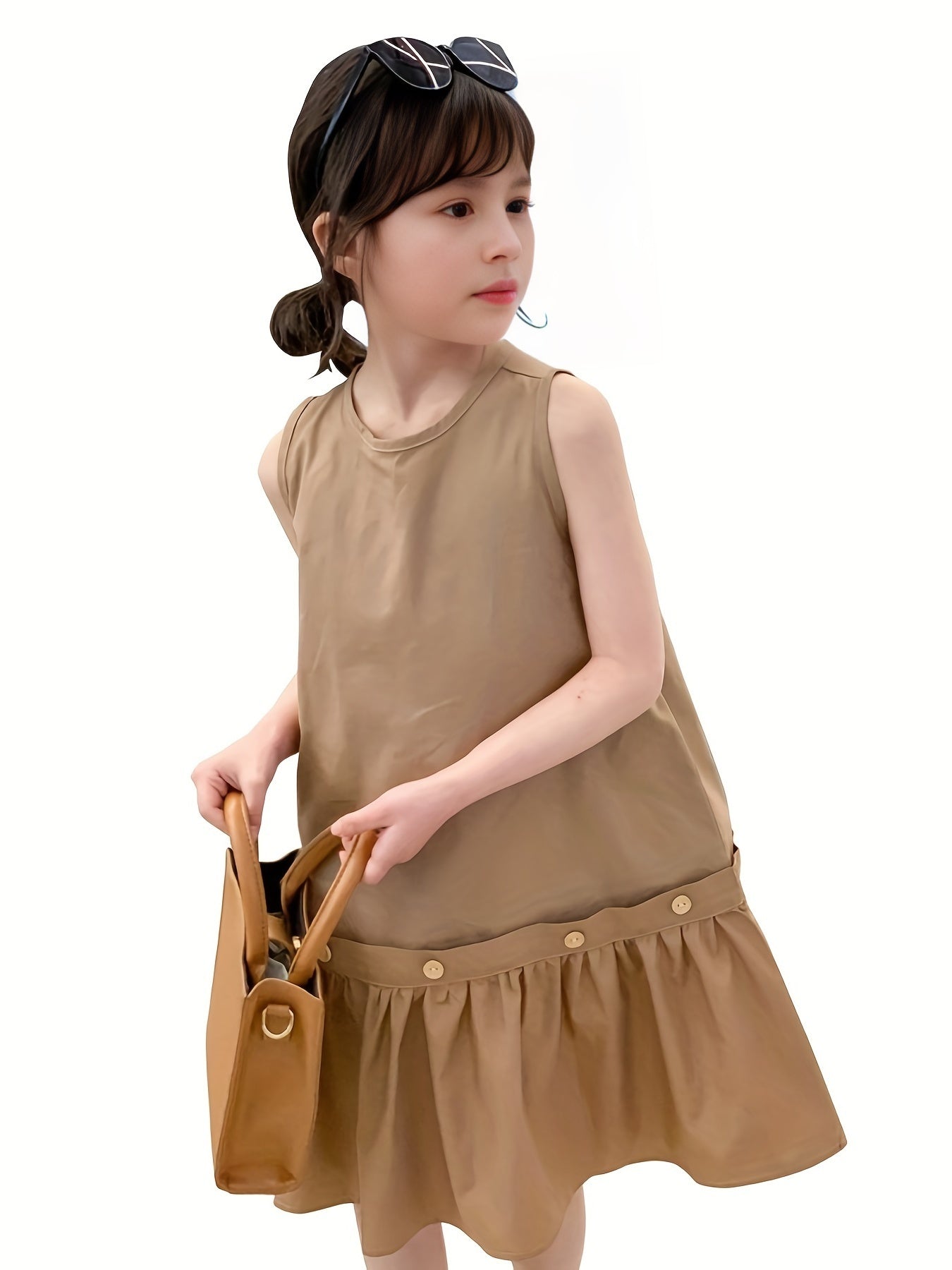 Girl's Sleeveless Cotton Dress for Summer Party