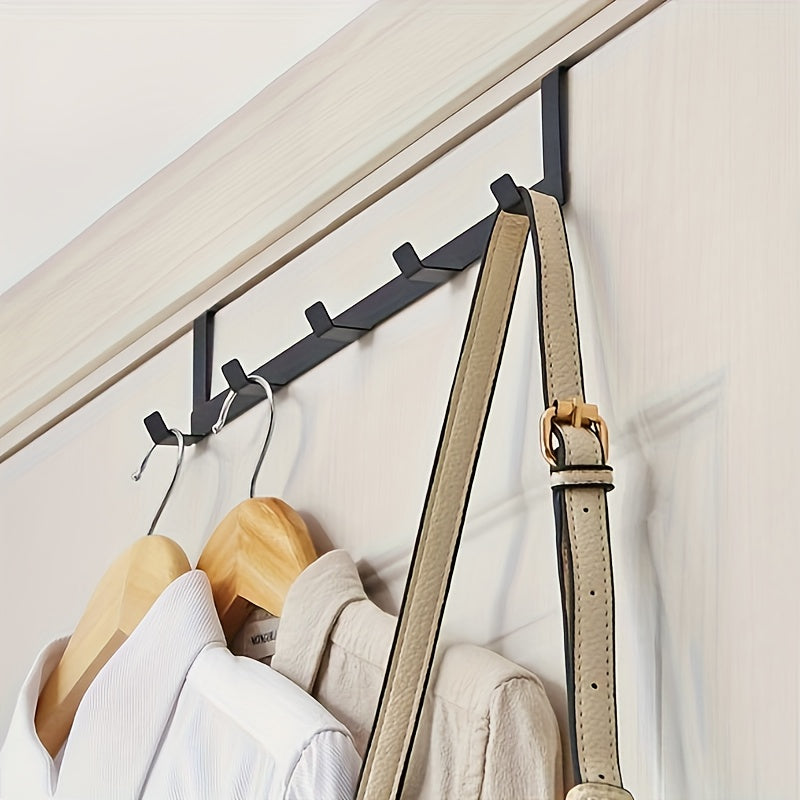 2pcs Iron Door Back Five Link Hook Strong Load-bearing Clothes Hook