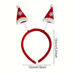 10pcs Christmas Headbands Set for Women with Bows & Cartoon Decor