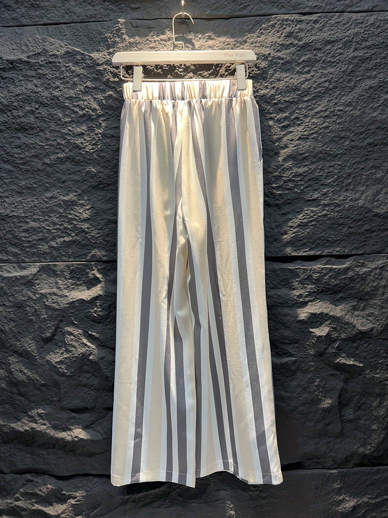 Stripe Print Wide Leg Pants Casual Loose Pants