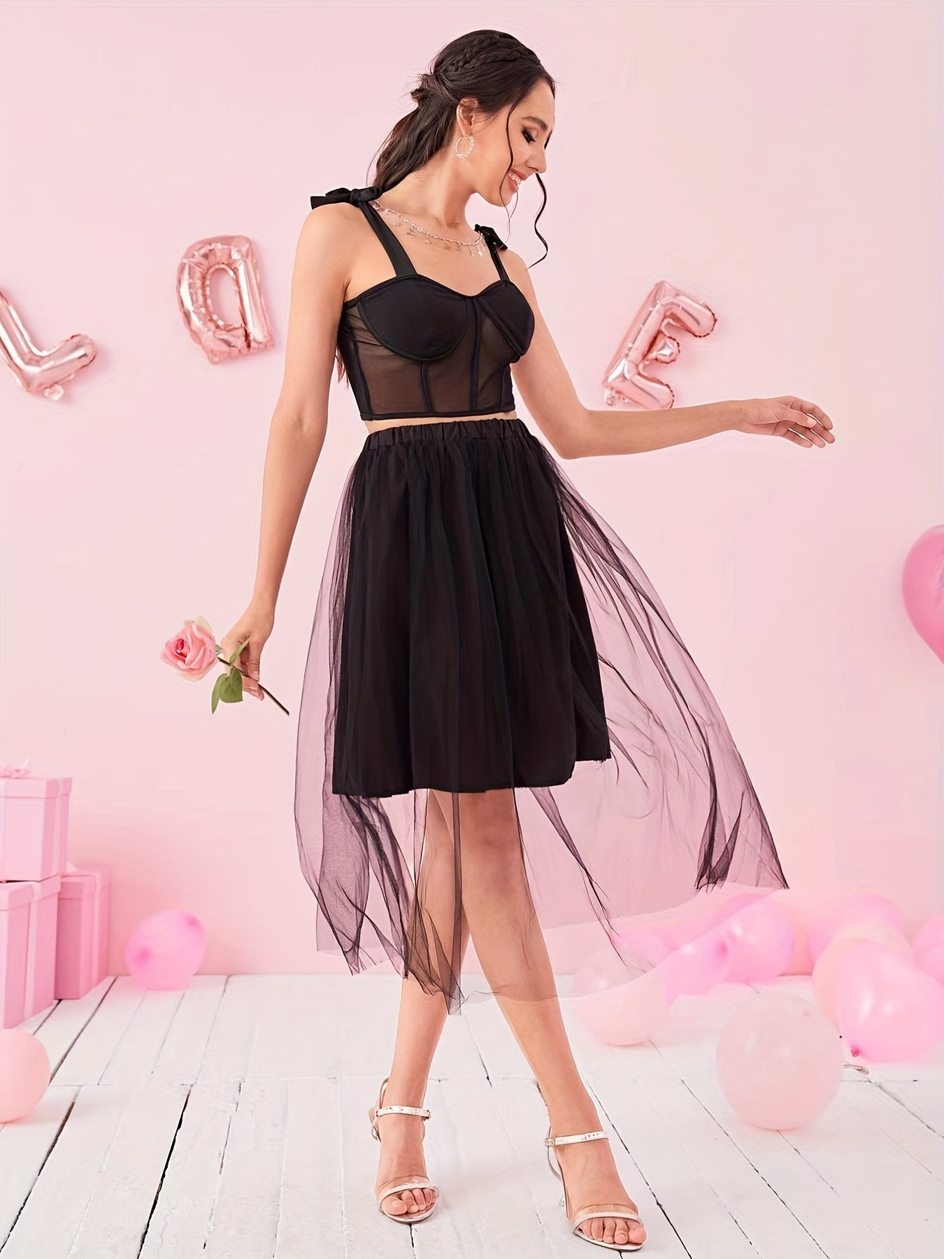 Stylish Family Matching Dress Mesh Tulle Princess Dress For Party
