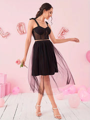 Stylish Family Matching Dress Mesh Tulle Princess Dress For Party